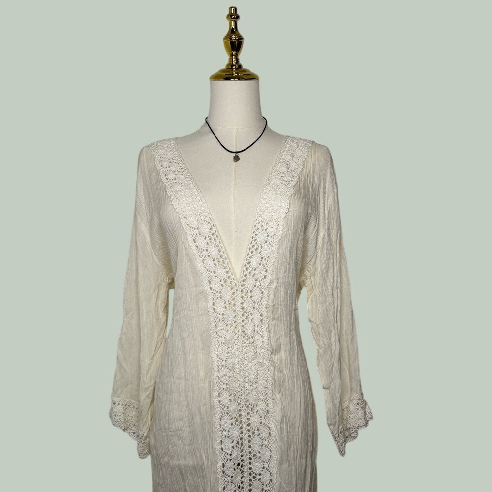 blossom boutique coquette white lace beach coverup dress sheer vacation tropical